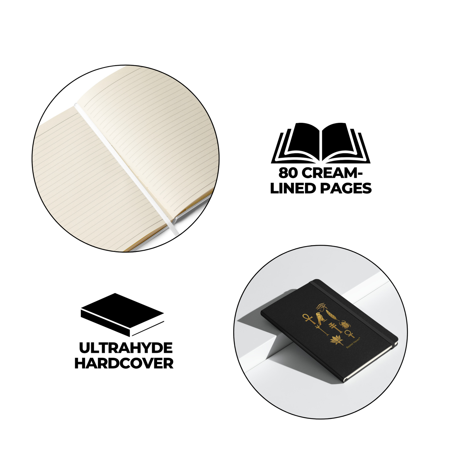 Golden Glyphs Hardcover Notebook