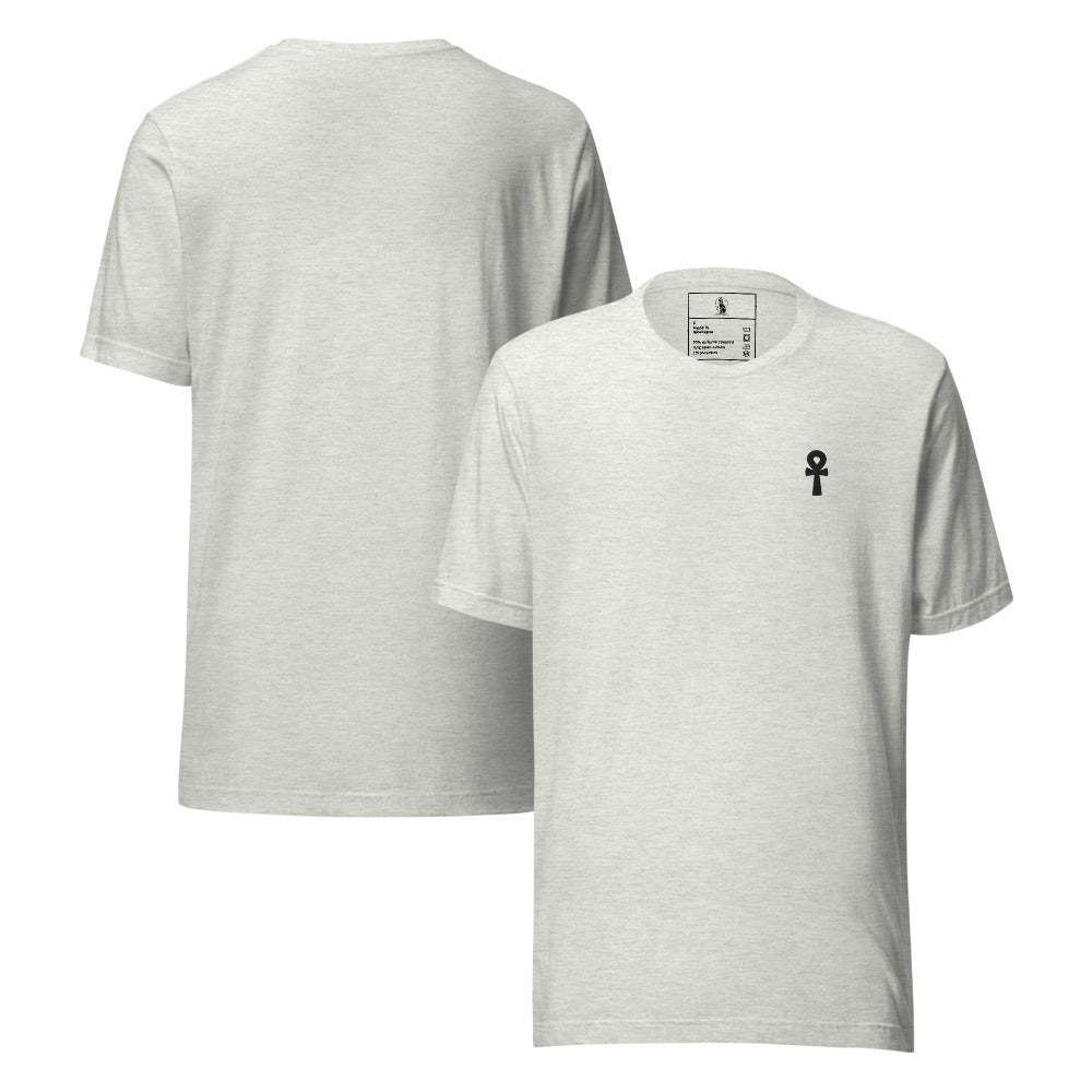 Black Ankh Embroidered Premium Unisex Cotton T-Shirt