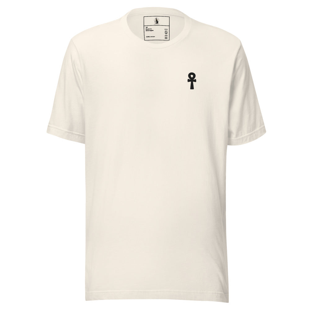 Black Ankh Embroidered Premium Unisex Cotton T-Shirt