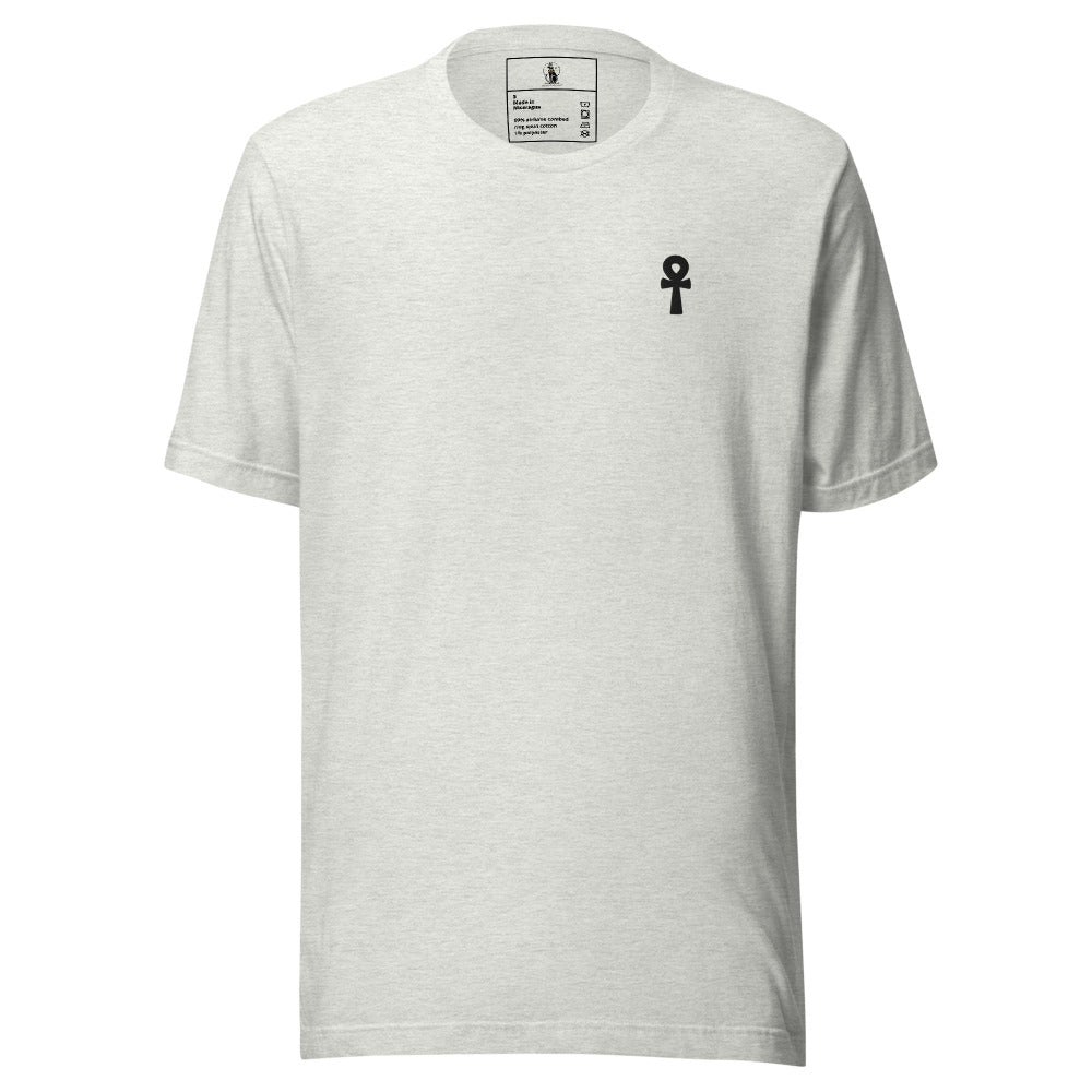 Black Ankh Embroidered Premium Unisex Cotton T-Shirt
