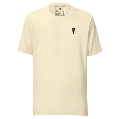 Black Ankh Embroidered Premium Unisex Cotton T-Shirt