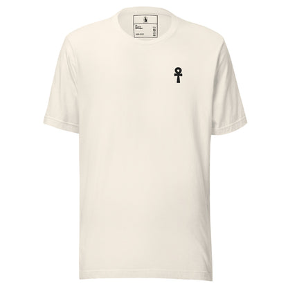 Black Ankh Embroidered Premium Unisex Cotton T-Shirt