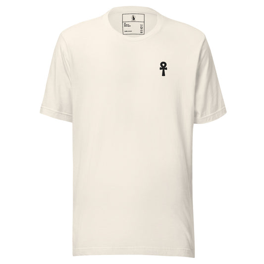 Black Ankh Embroidered Premium Unisex Cotton T-Shirt