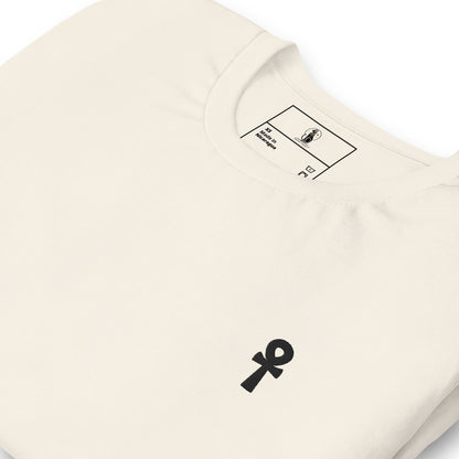 Black Ankh Embroidered Premium Unisex Cotton T-Shirt