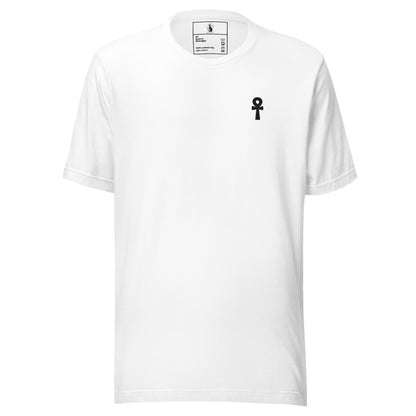 Black Ankh Embroidered Premium Unisex Cotton T-Shirt